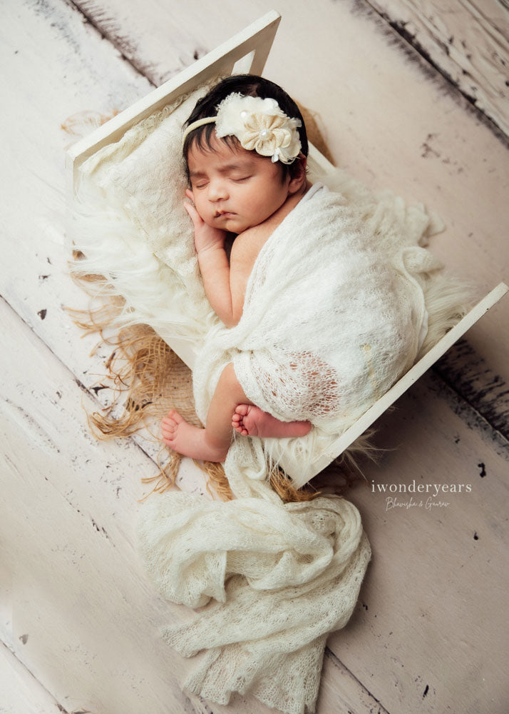 Vintage Cream Wood - Baby Printed Backdrop 