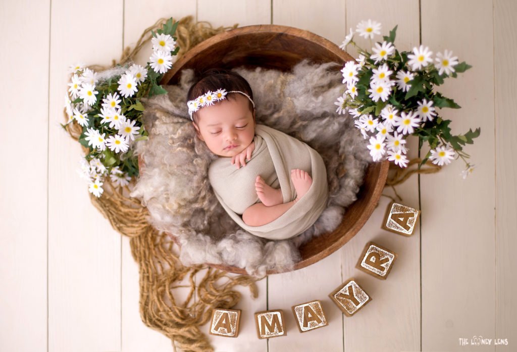 Rustic Wooden Bowl : Baby props