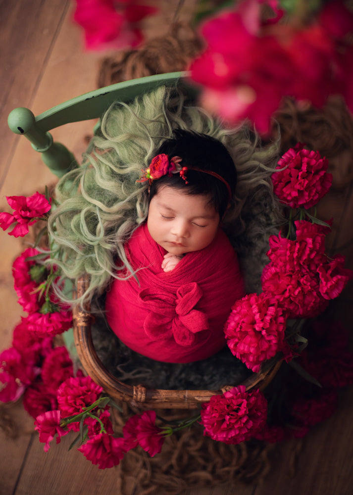 Rustic Bamboo Basket : Baby Props