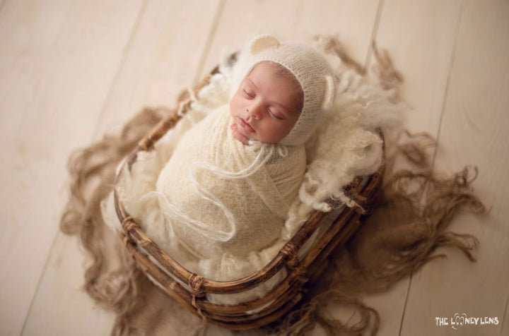 Rustic Bamboo Basket : Baby Props