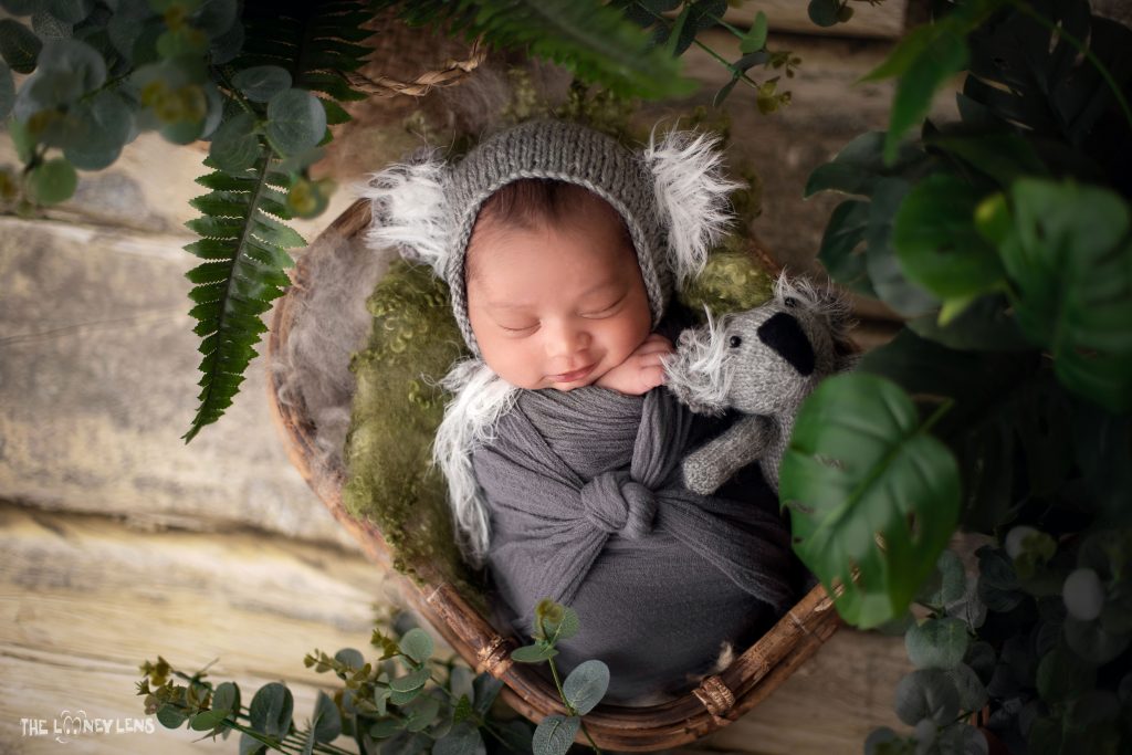 Rustic Bamboo Basket : Baby Props