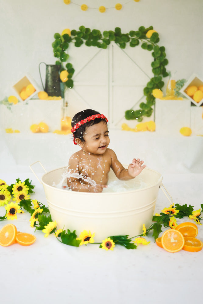 Cream Bath Tub/ Baby Props