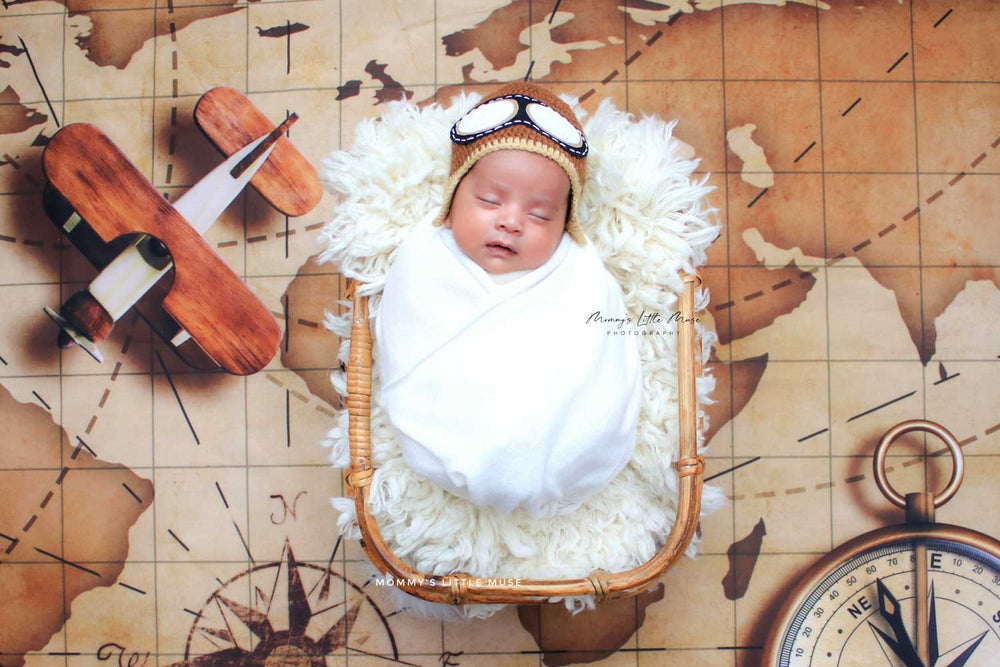 Aviator Cap For Newborn : Baby Props