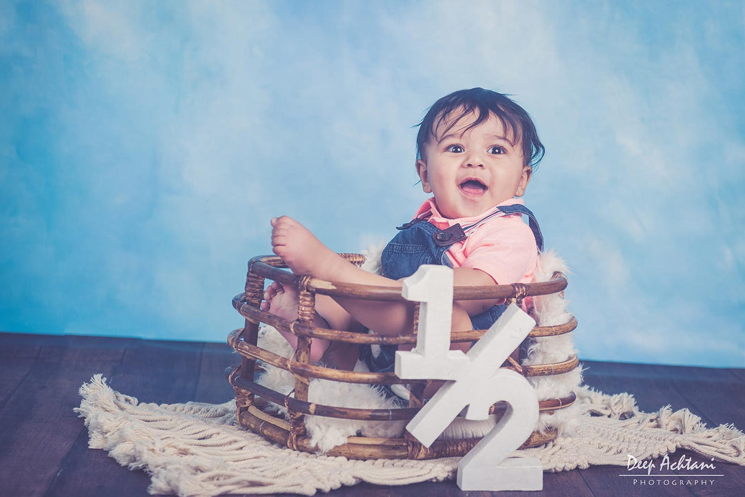 Rustic Bamboo Basket : Baby Props