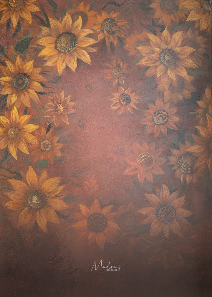 Sunflower - Fabric Printed Backdrop - 8 by 10 Feet