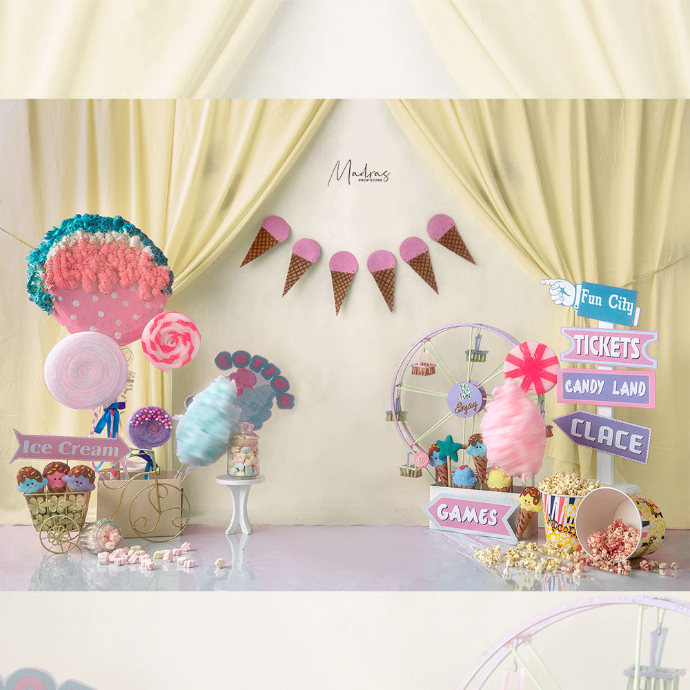 Sweet Tuck Shop (Yellow) - Baby Printed Backdrops