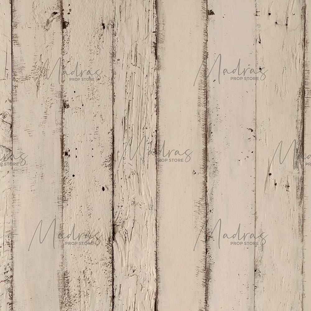 Vintage Cream Wood Style#2 -  Baby Printed Backdrop  - Fabric (Pre-Order)
