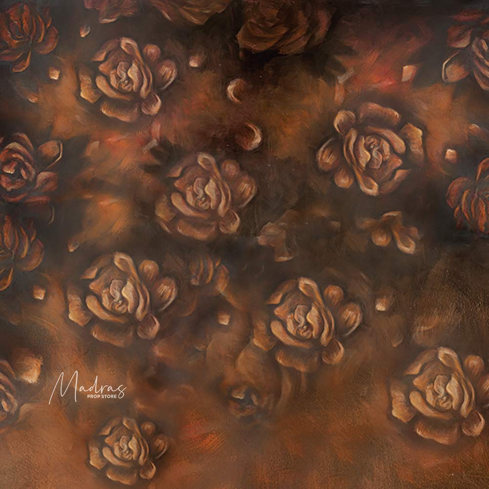 Umber Rose - Printed Backdrop - Fabric - 5 by 6 feet