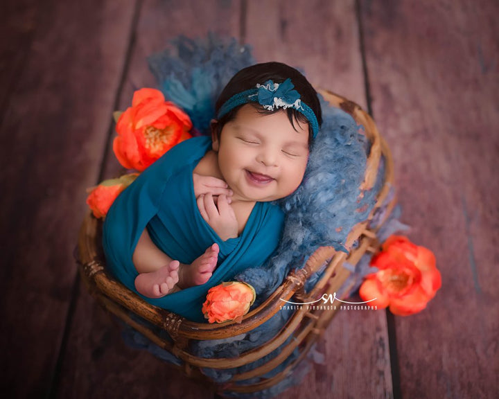 Rustic Bamboo Basket : Baby Props