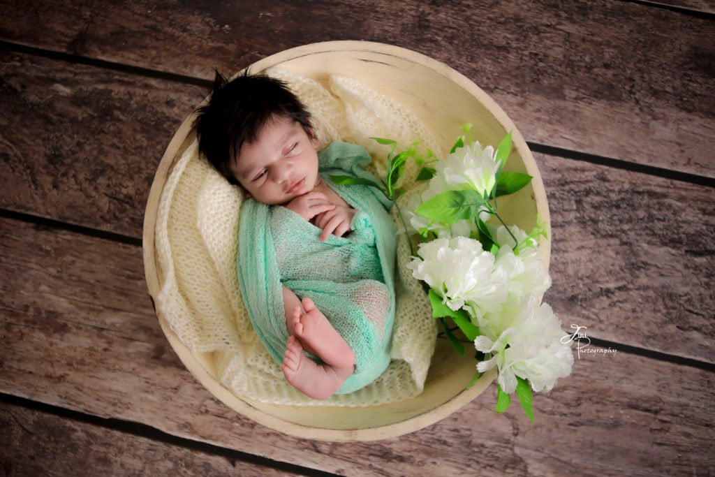 Rustic Wooden Bowl : Baby Props