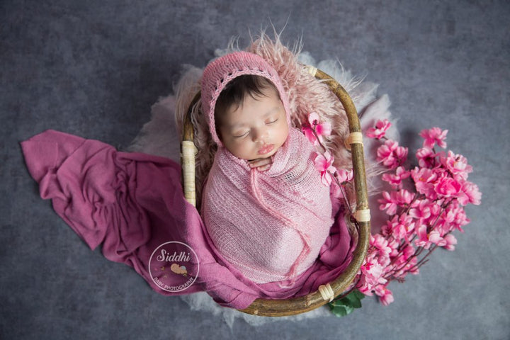 Rustic Bamboo Basket : Baby Props