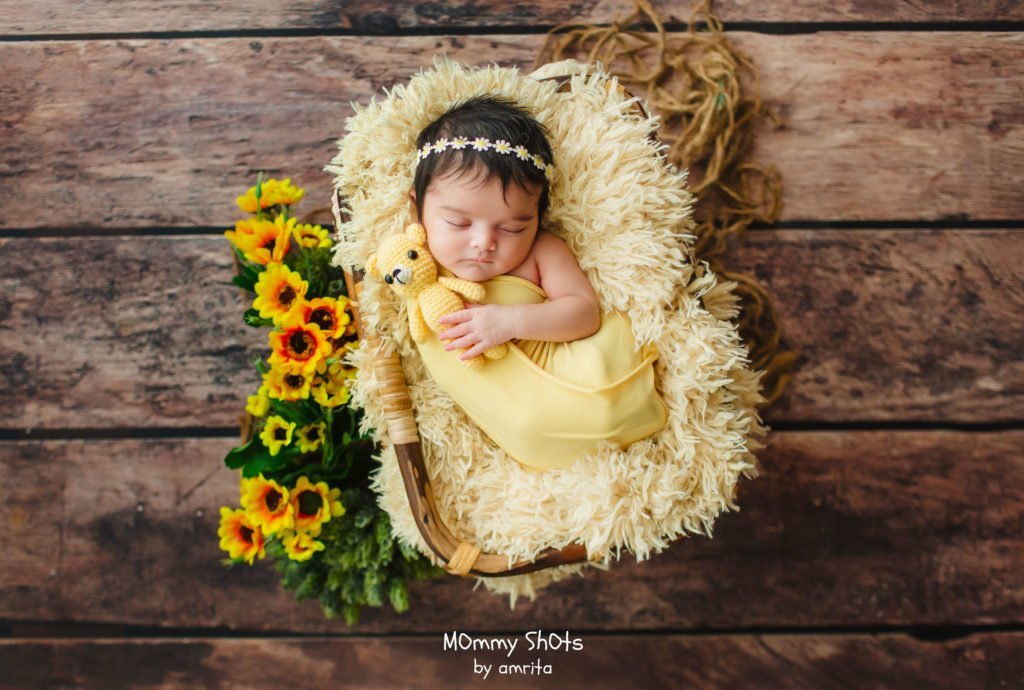 Rustic Bamboo Basket : Baby Props