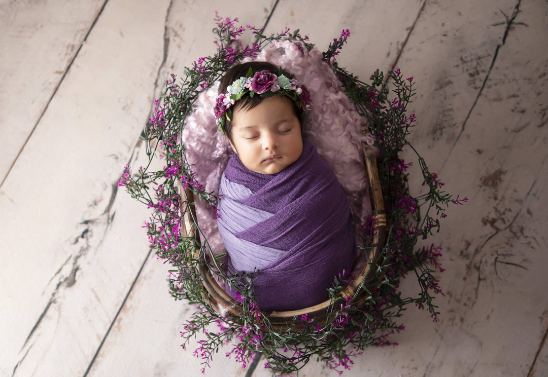 Rustic Bamboo Basket : Baby Props