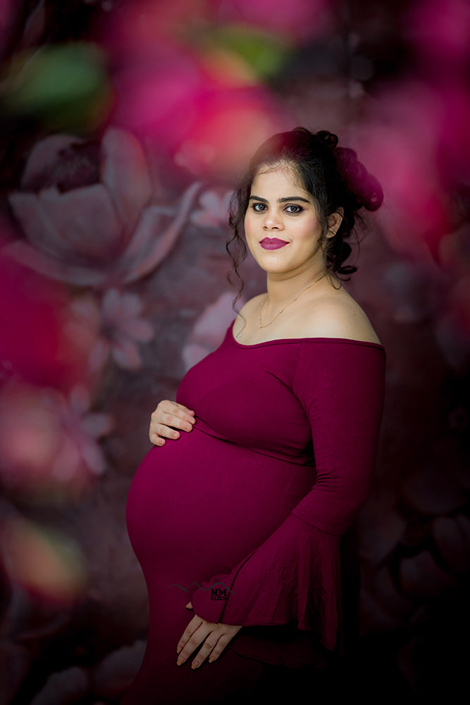 Mauve Floral : Maternity Backdrops