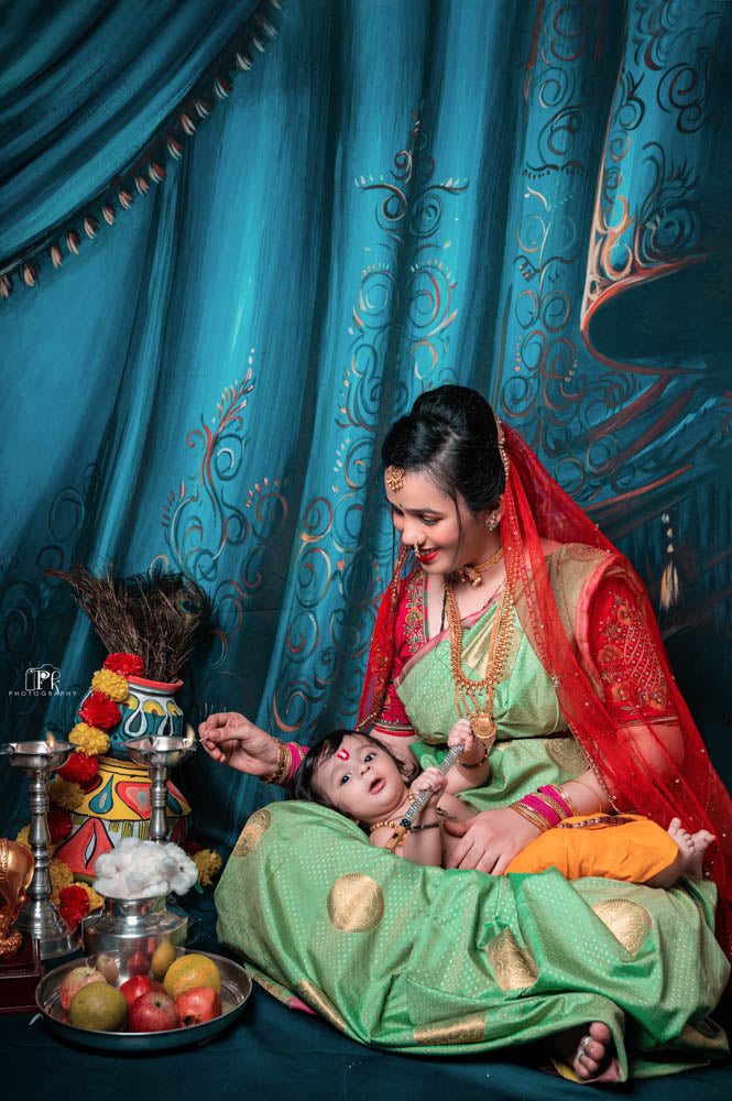 Blue Saree : Baby Backdrops