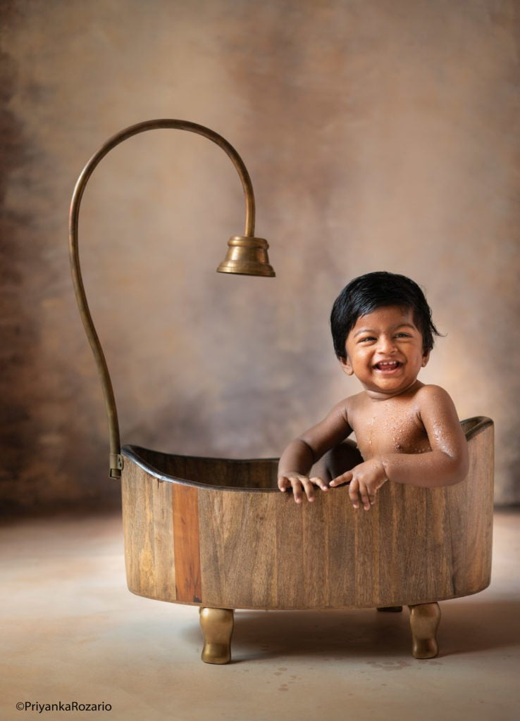 Wooden Shower Tub - Baby Props