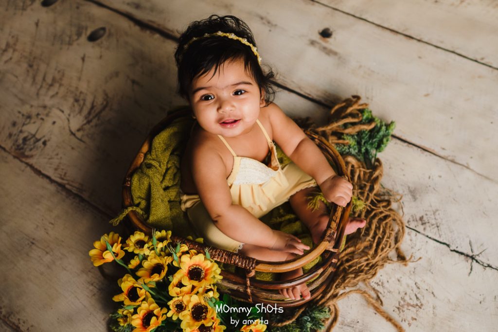 Rustic Bamboo Basket : Baby Props