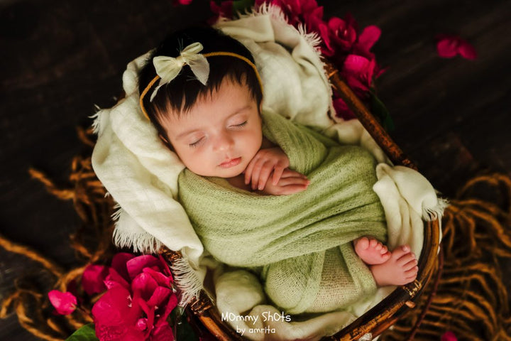 Rustic Bamboo Basket : Baby Props