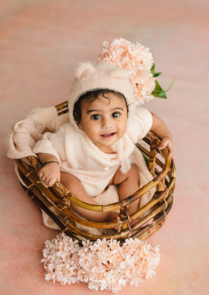 Rustic Bamboo Basket : Baby Props