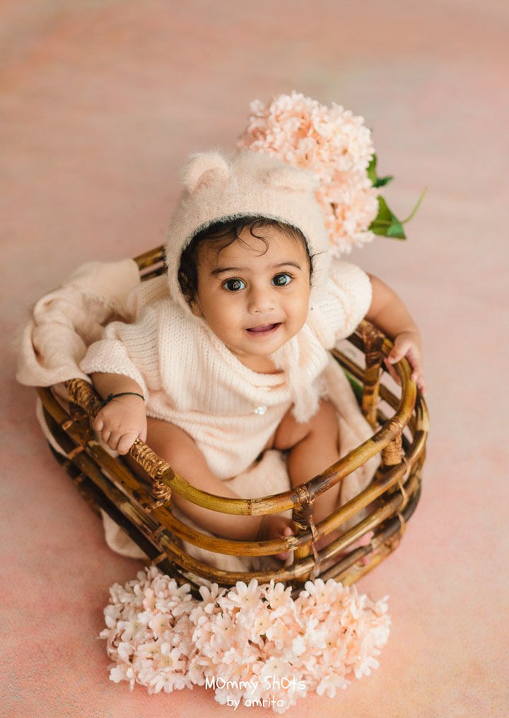 Rustic Bamboo Basket : Baby Props