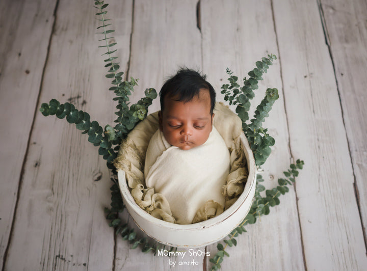 Rustic Cream Wooden Floor : Baby Printed Backdrops