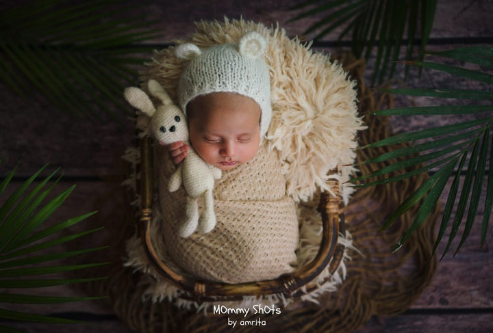 Rustic Bamboo Basket : Baby Props